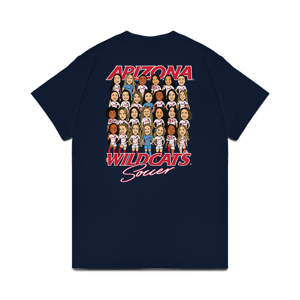 Arizona - NCAA Women's Soccer : - Team Caricature Comfort Colors T-Shirt-1