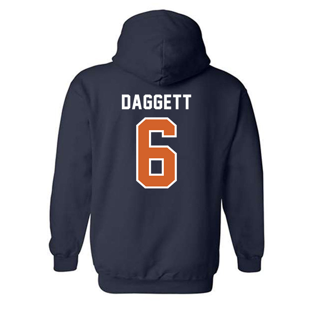 Wheaton IL - NCAA Baseball : Cole Daggett - Navy Hooded Sweatshirt-1