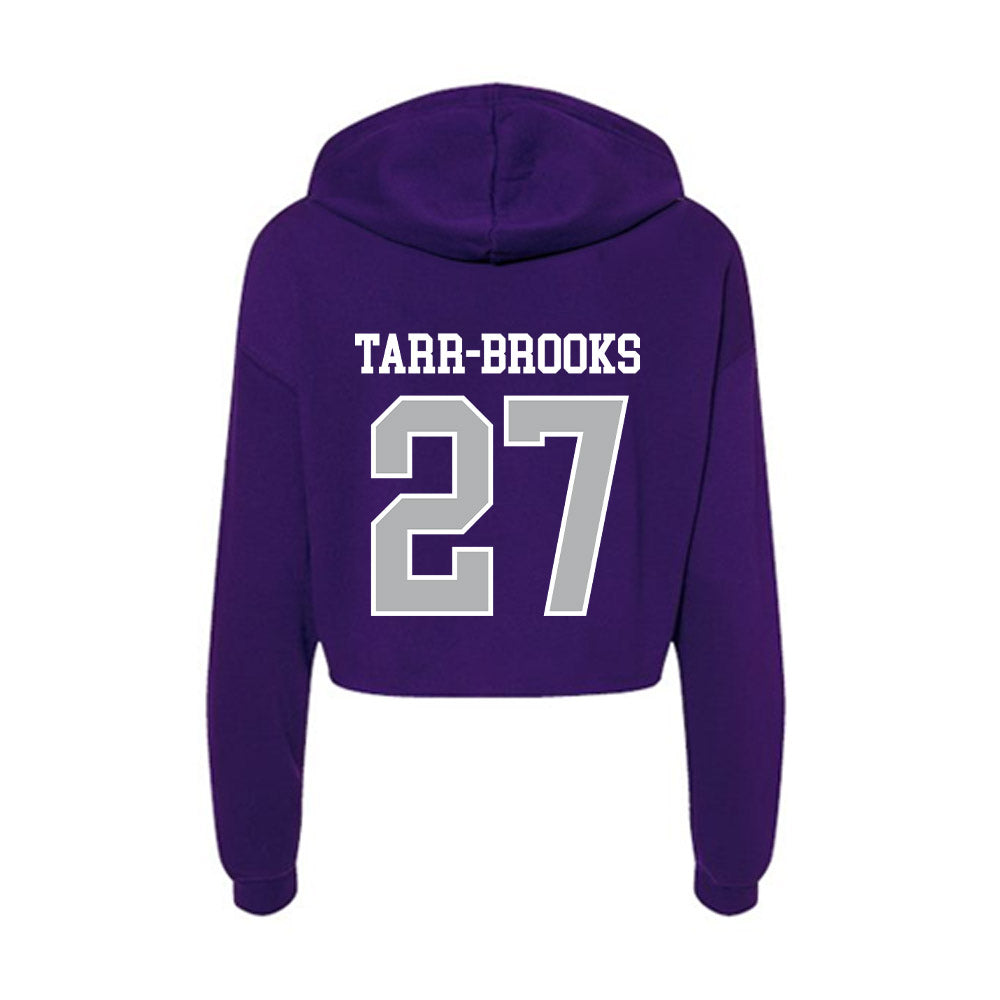 SBU - NCAA Football : Dominic Tarr-Brooks - Classic Shersey Women's Crop Fleece Hoodie-1
