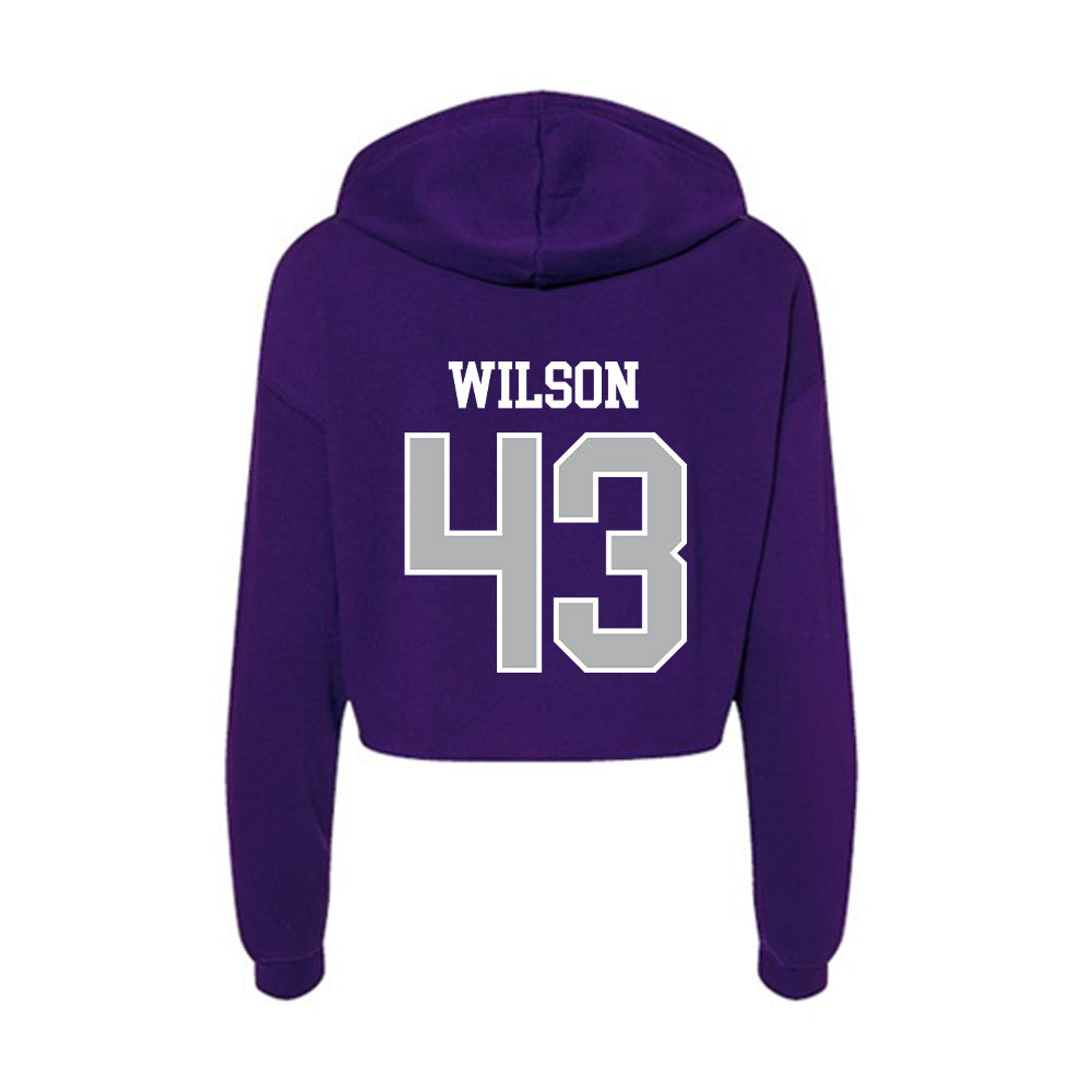 SBU - NCAA Football : Luca Wilson - Classic Shersey Women's Crop Fleece Hoodie-1