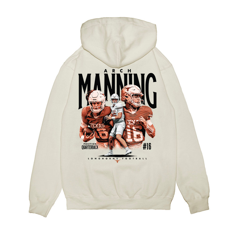Texas - NCAA Football : Arch Manning - Collage Premium Hooded Sweatshirt-1
