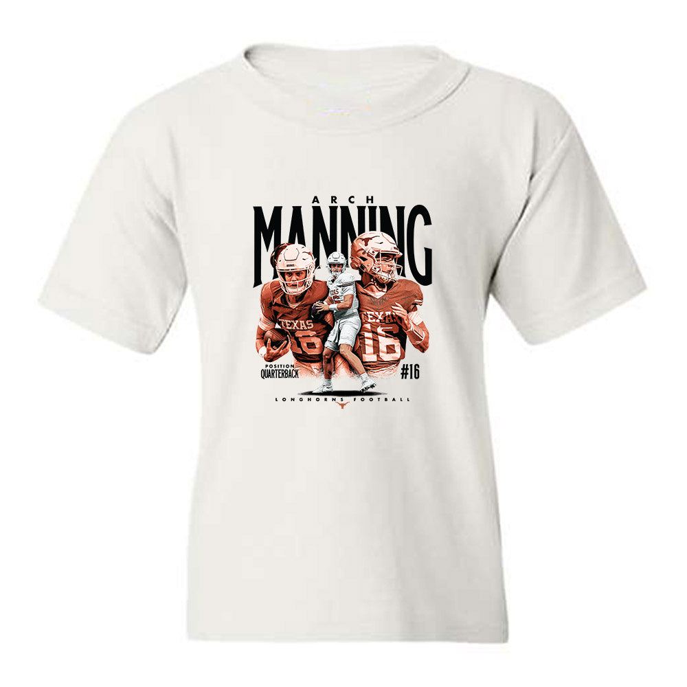 Texas - NCAA Football : Arch Manning - Collage Youth T-Shirt-0