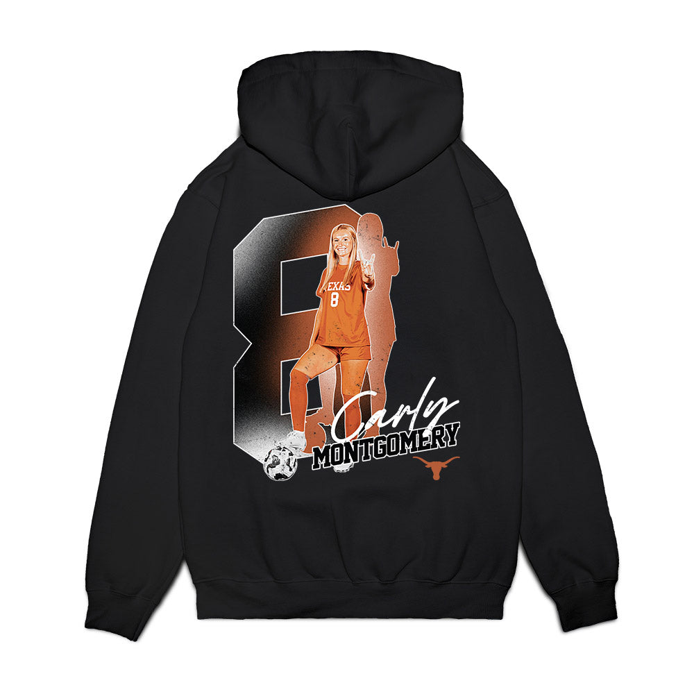 Texas - NCAA Women's Soccer : Carly Montgomery - Graphic Tee Premium Hooded Sweatshirt-1