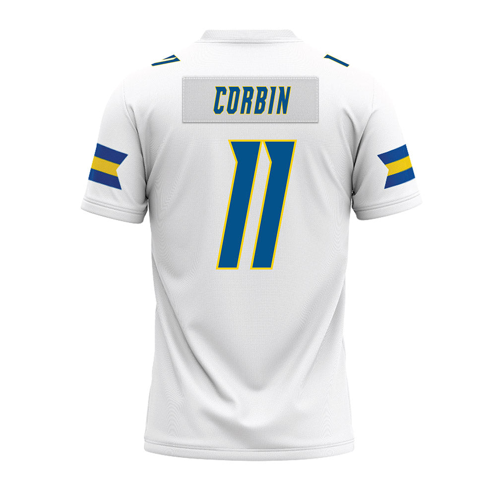 Delaware - NCAA Football : Jawarren Corbin - White Premium Football Jersey-1
