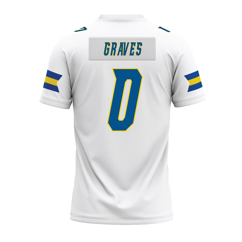 Delaware - NCAA Football : Bryson Graves - White Premium Football Jersey-1