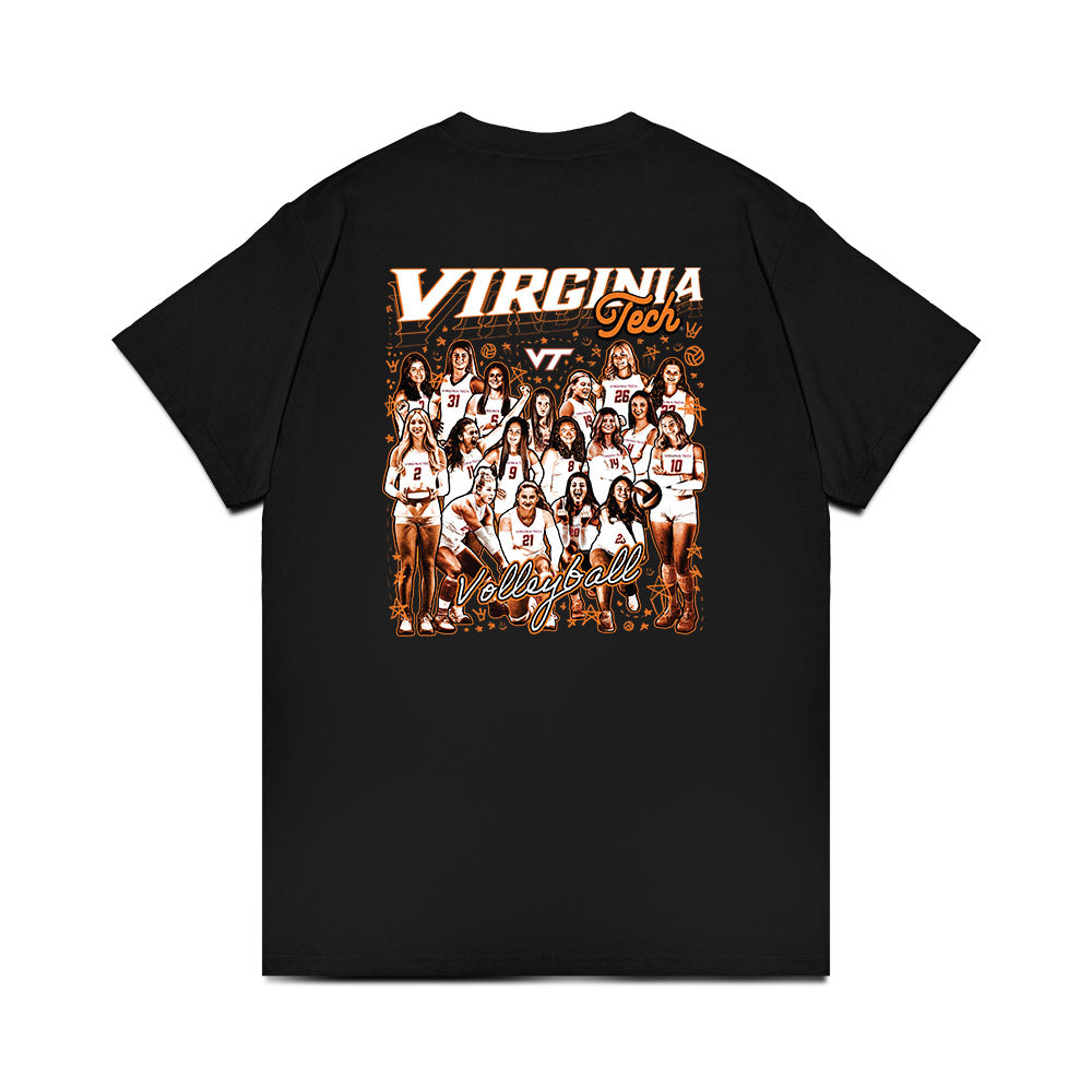 Virginia Tech - NCAA Women's Volleyball : Team Collage Comfort Colors T-Shirt-1