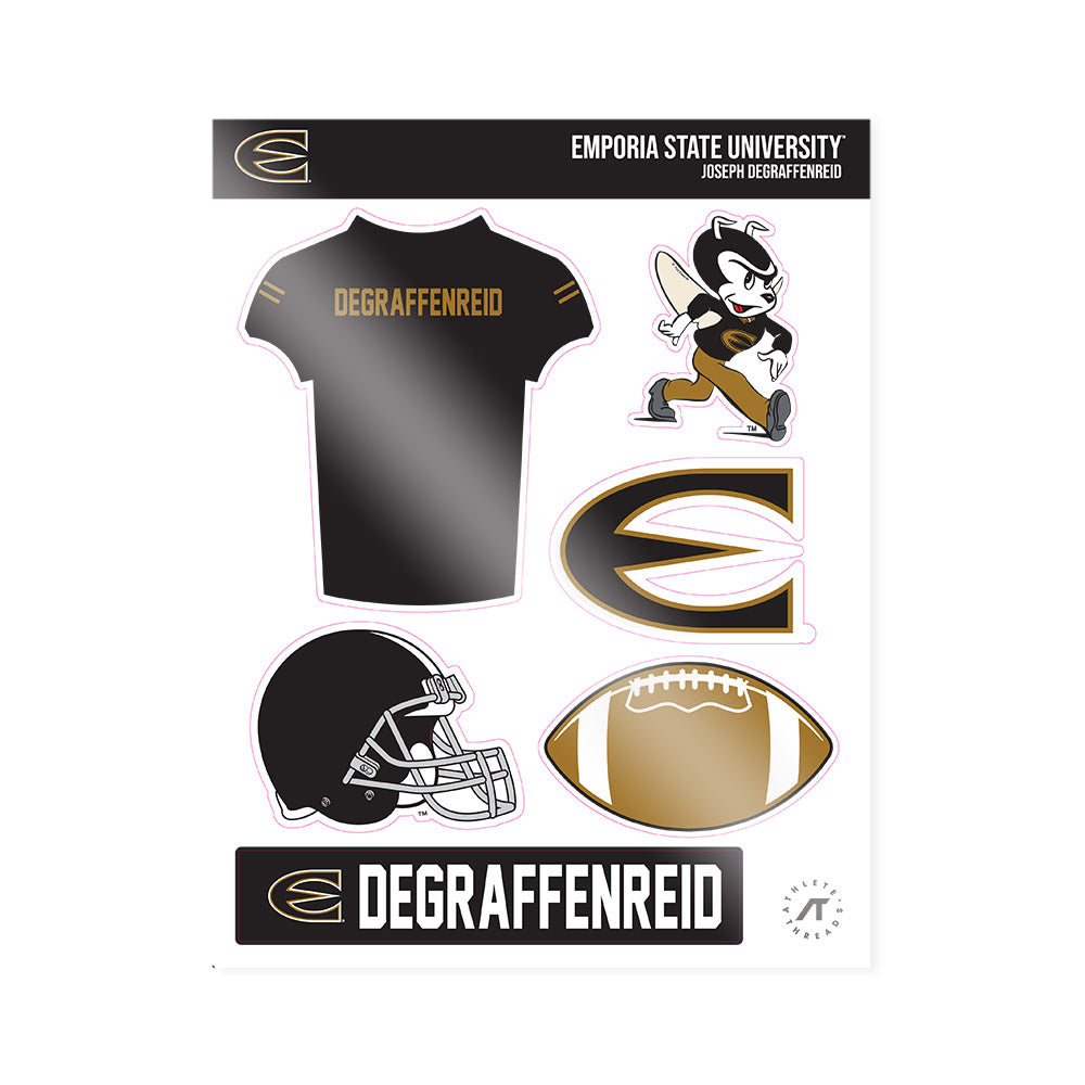 Emporia - NCAA Football : Joseph DeGraffenreid - Sticker Sheet-0