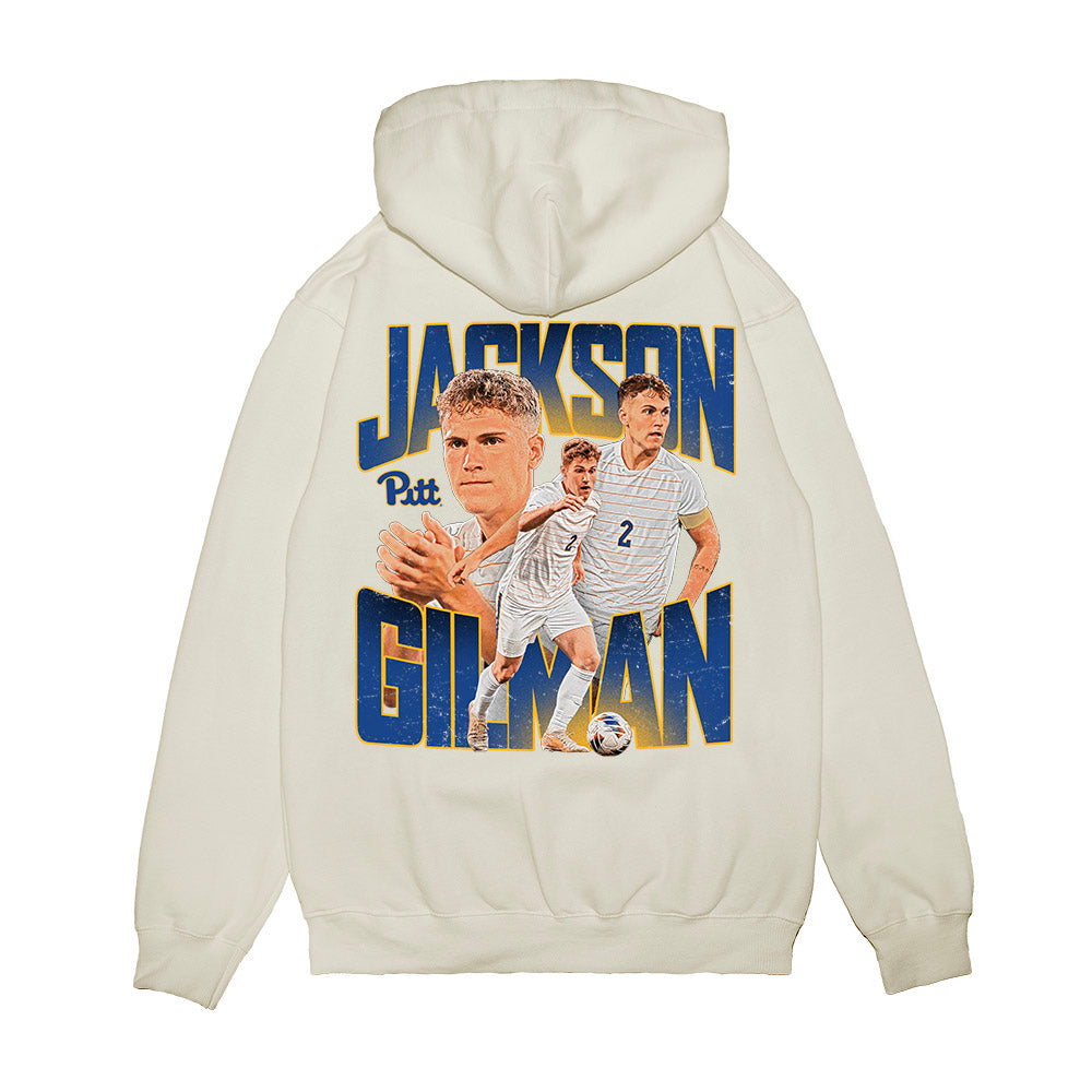 Pittsburgh - NCAA Men's Soccer : Jackson Gilman - Collage Premium Hooded Sweatshirt-1