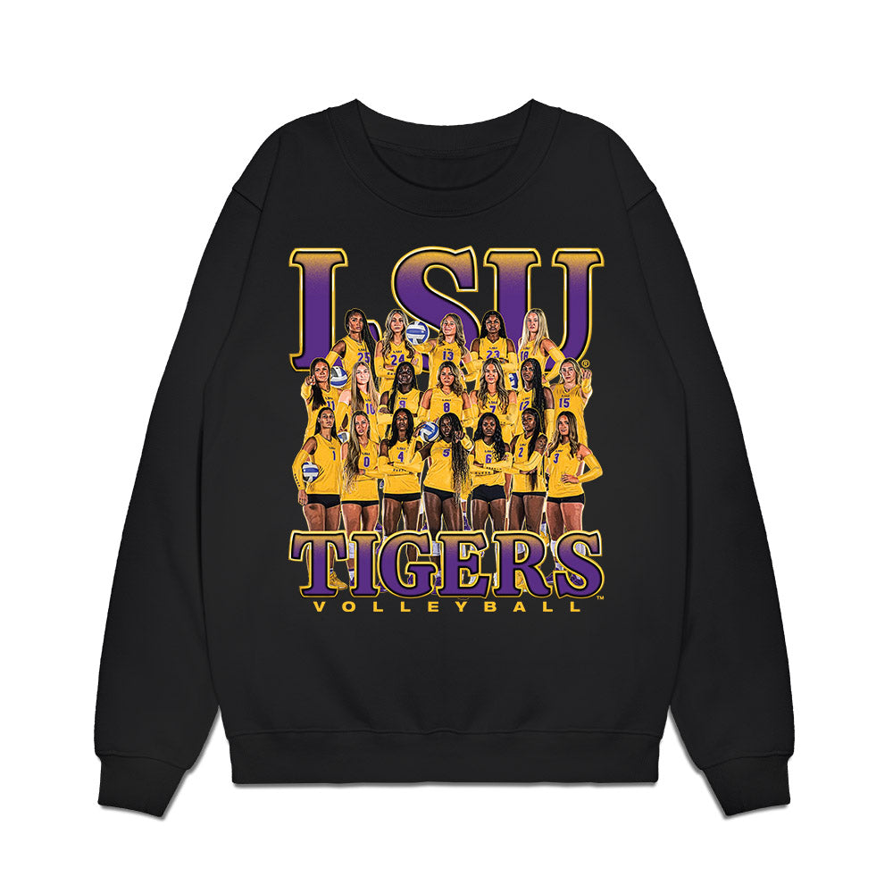 LSU - NCAA Women's Volleyball : - Team Collage Premium Crewneck Sweatshirt-0