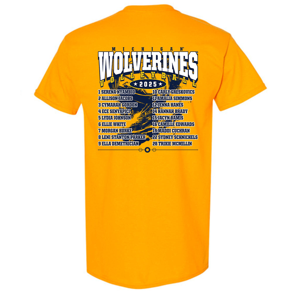 Michigan - NCAA Women's Volleyball : - Roster T-Shirt-1