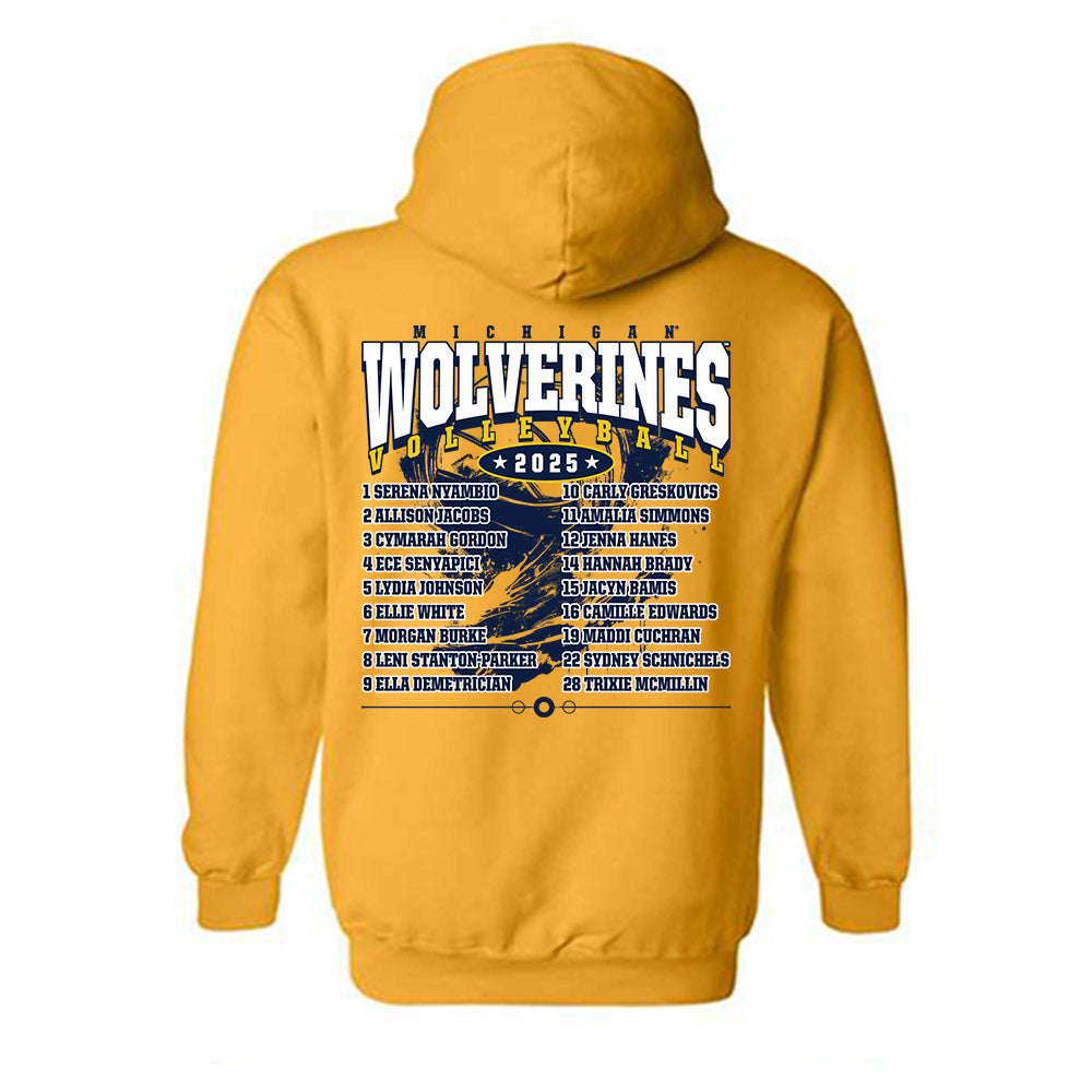 Michigan - NCAA Women's Volleyball : - Roster Hooded Sweatshirt-1