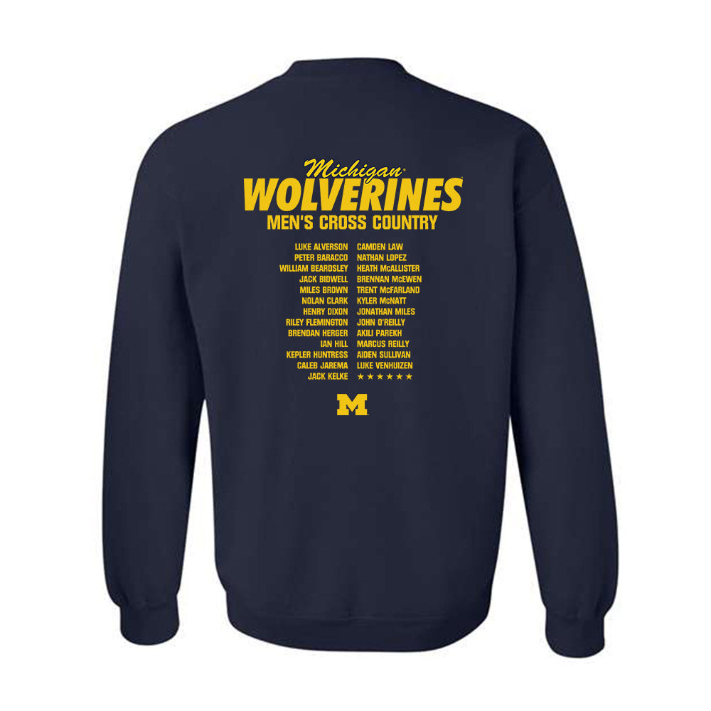 Michigan - NCAA Men's Cross Country : - Roster Crewneck Sweatshirt-1