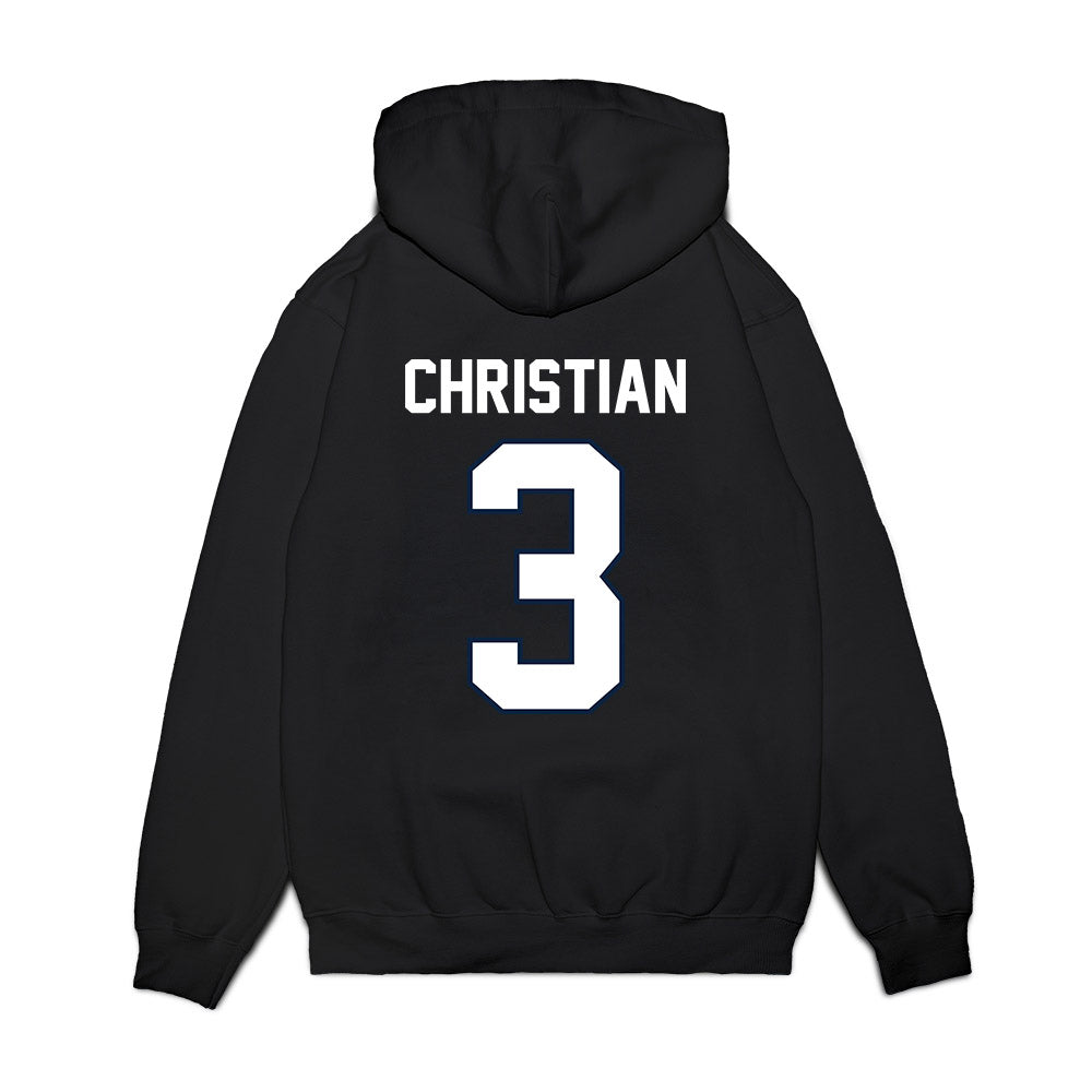 UConn - NCAA Football : Kenji Christian - Vintage Helmet Premium Hooded Sweatshirt-1