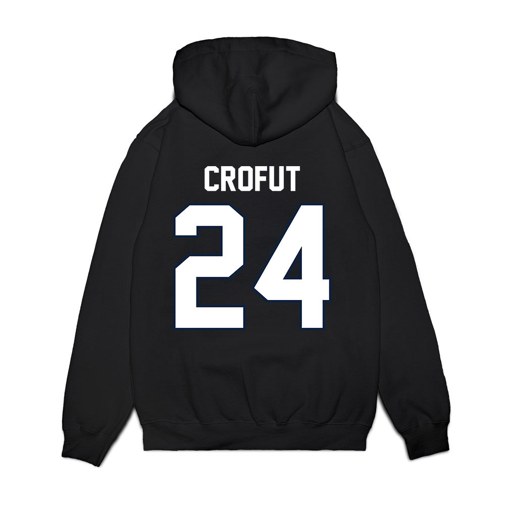 UConn - NCAA Football : Tashi Crofut - Vintage Helmet Premium Hooded Sweatshirt-1