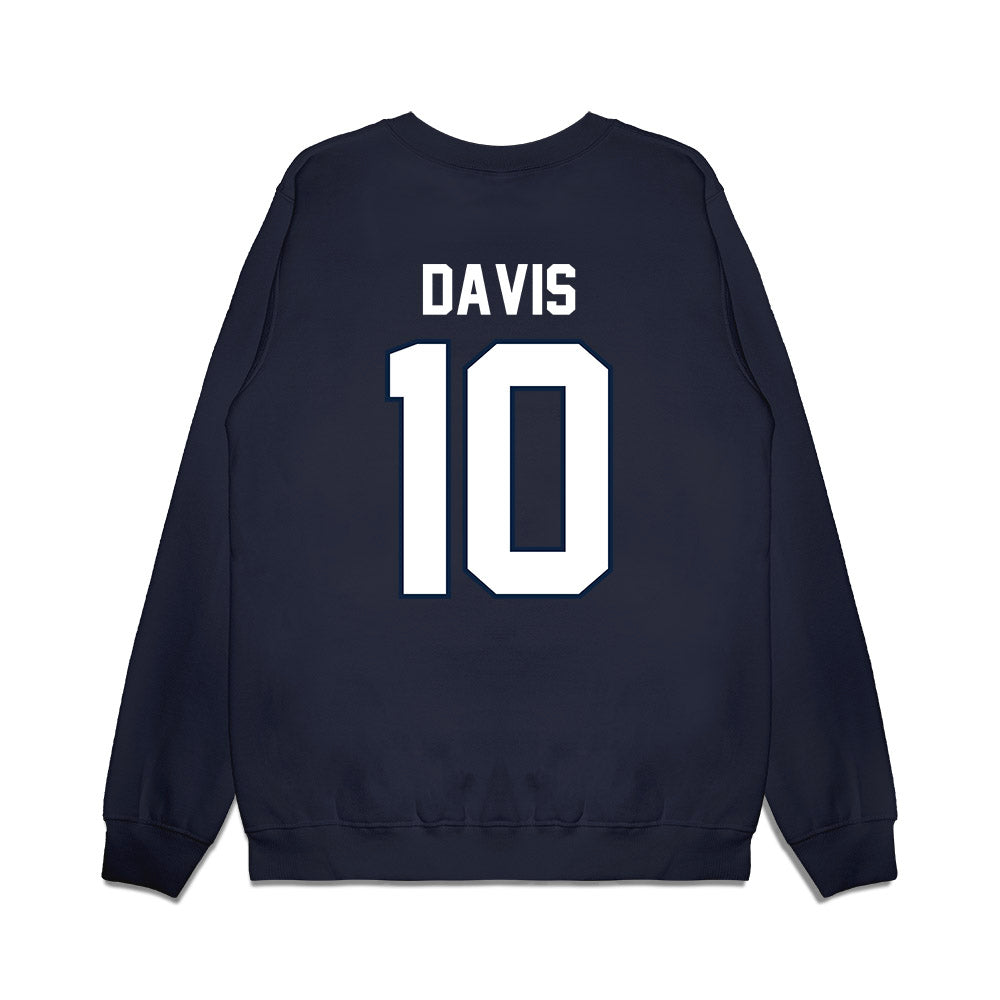 UConn - NCAA Football : Jayden Davis - Vintage Helmet Premium Crewneck Sweatshirt-1