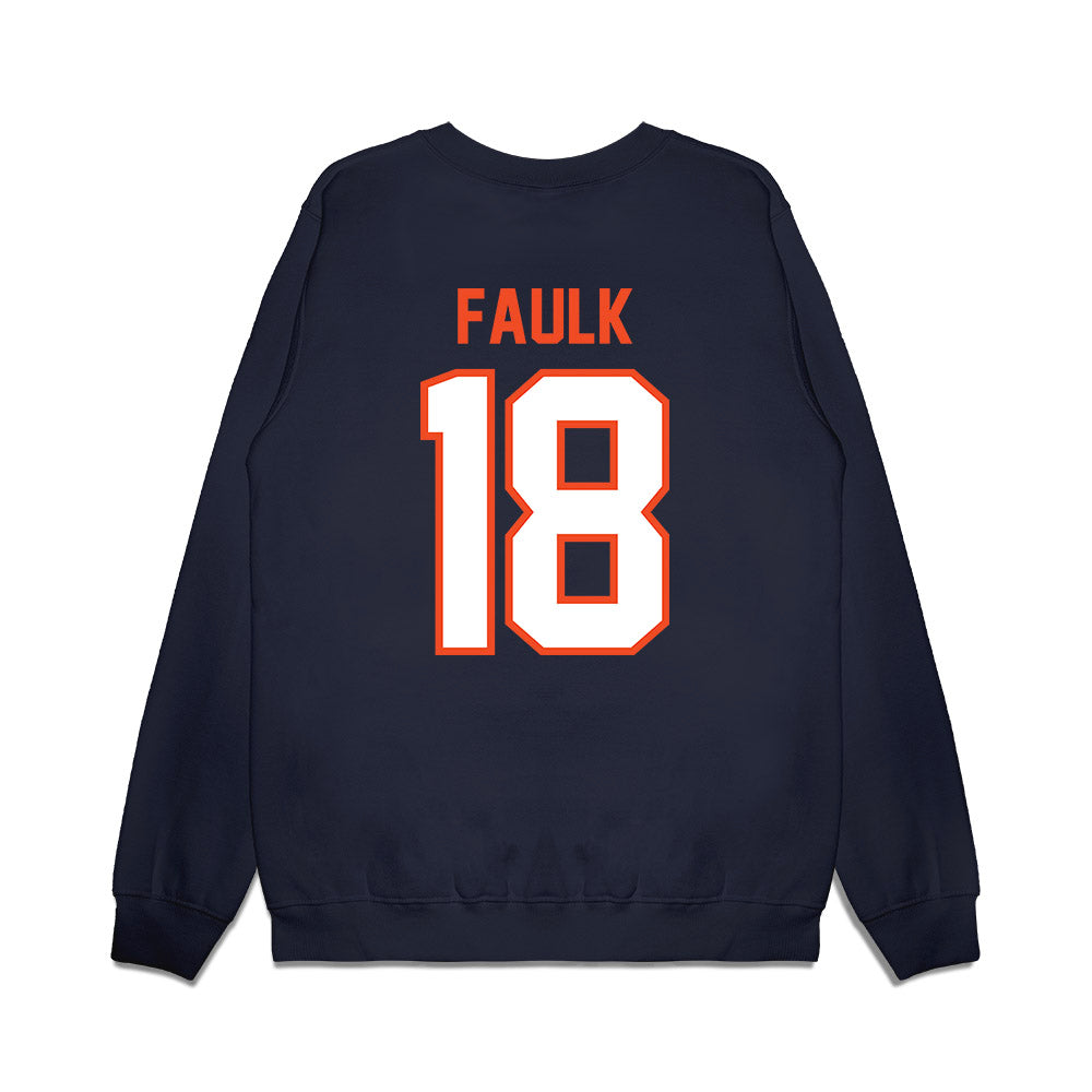 Auburn - NCAA Football : J.J. Faulk - Vintage Helmet Premium Crewneck Sweatshirt-1