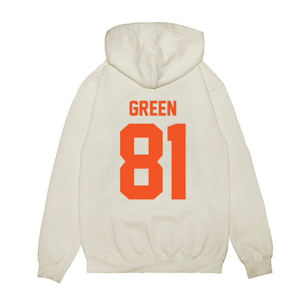 Oklahoma State - NCAA Football : Donovan Green - Vintage Helmet Premium Hooded Sweatshirt-1