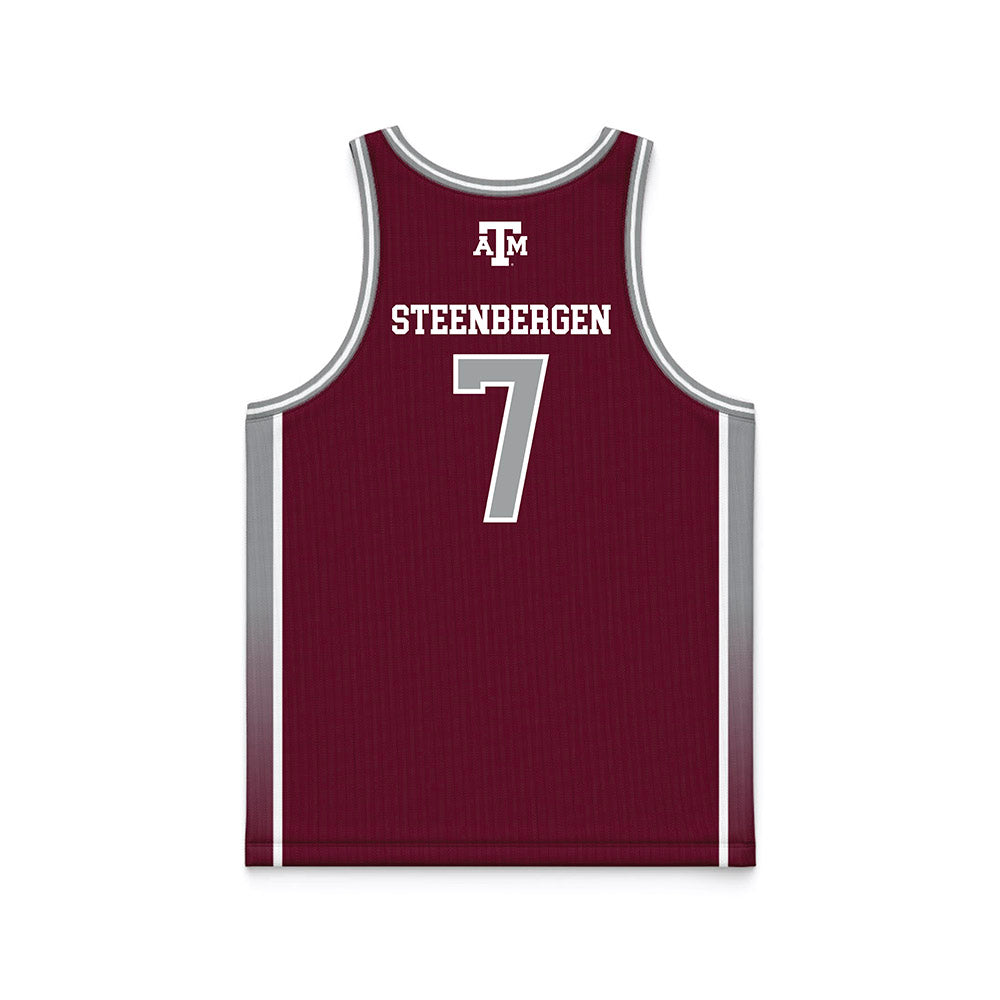 Texas A&M - NCAA Women's Basketball : Pien Steenbergen - Maroon Basketball Jersey-1