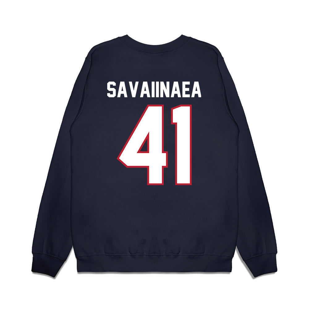 Arizona - NCAA Football : Julian Savaiinaea - Vintage Helmet Premium Crewneck Sweatshirt-1