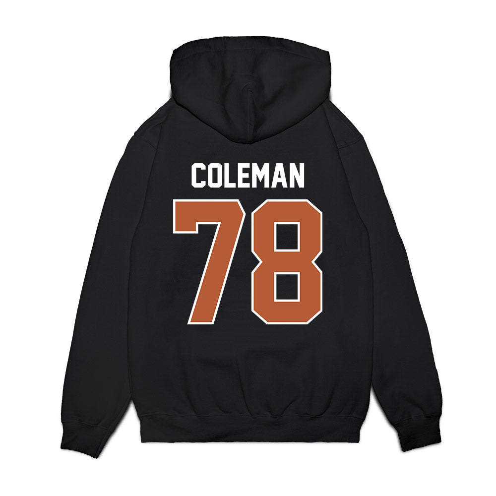 Texas - NCAA Football : Jordan Coleman - Vintage Helmet Premium Hooded Sweatshirt-1