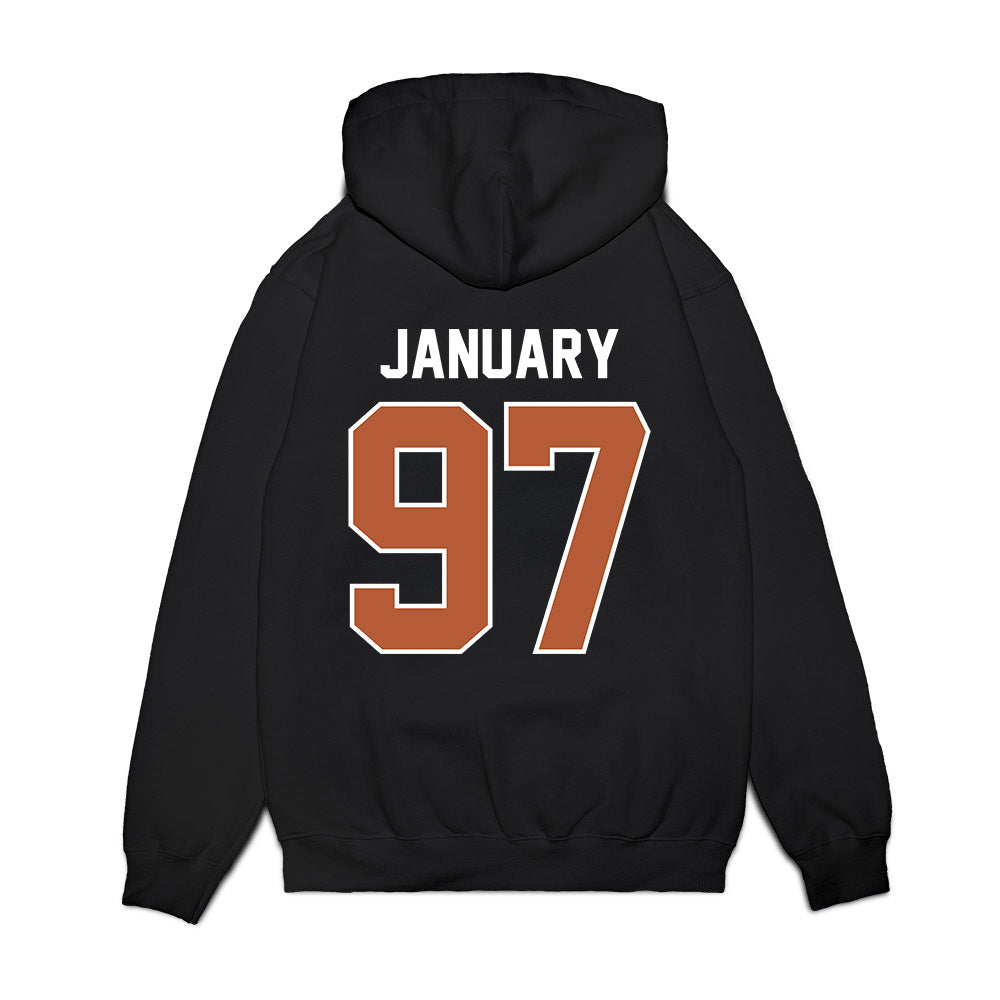 Texas - NCAA Football : Alex January - Vintage Helmet Premium Hooded Sweatshirt-1