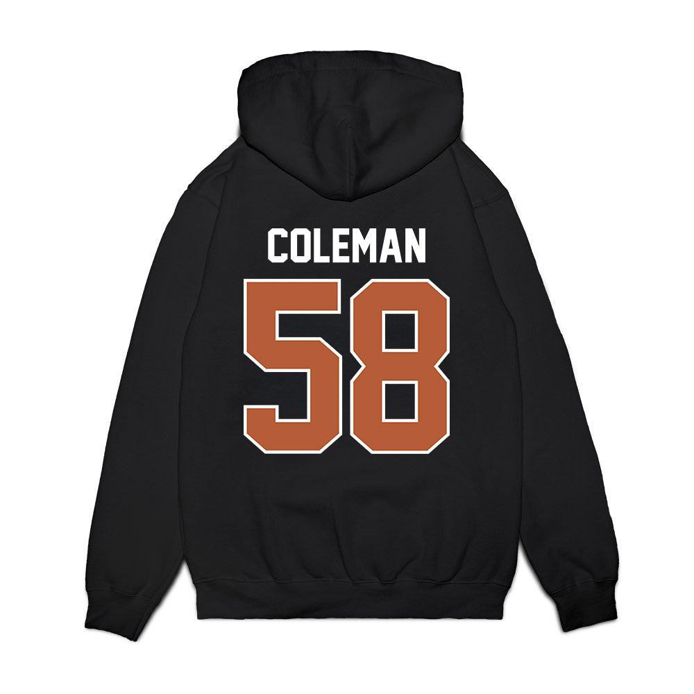 Texas - NCAA Football : Devin Coleman - Vintage Helmet Premium Hooded Sweatshirt-1