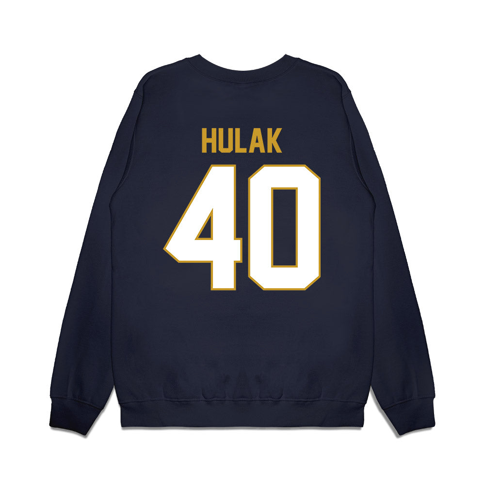 Notre Dame - NCAA Football : Dominik Hulak - Vintage Helmet Premium Crewneck Sweatshirt-1