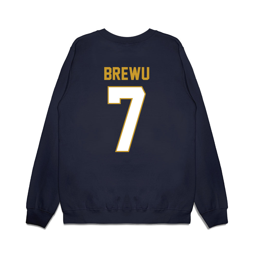 Notre Dame - NCAA Football : Francis Brewu - Vintage Helmet Premium Crewneck Sweatshirt-1