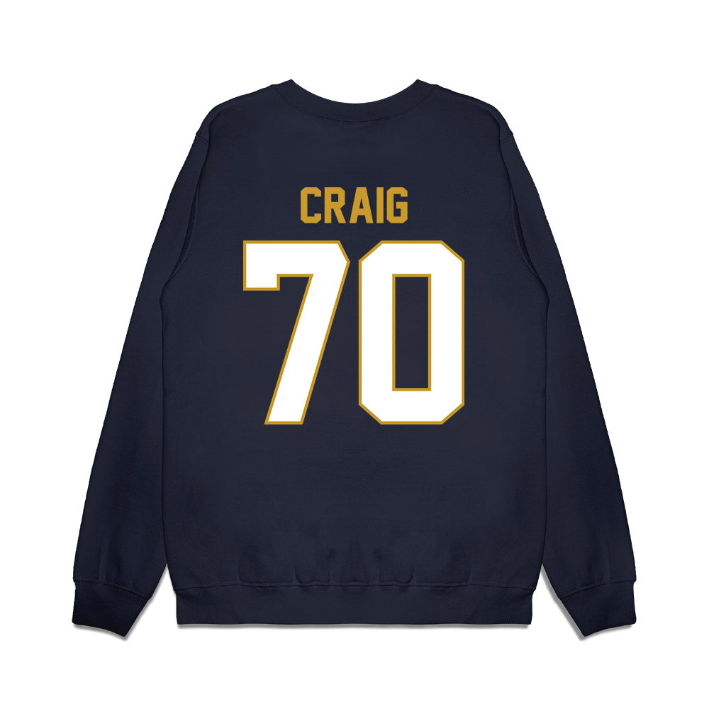 Notre Dame - NCAA Football : Ashton Craig - Vintage Helmet Premium Crewneck Sweatshirt-1