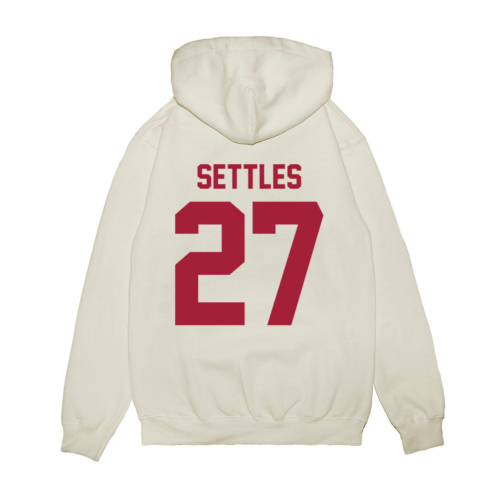 Arkansas - NCAA Football : Cameron Settles - Vintage Helmet Premium Hooded Sweatshirt-1