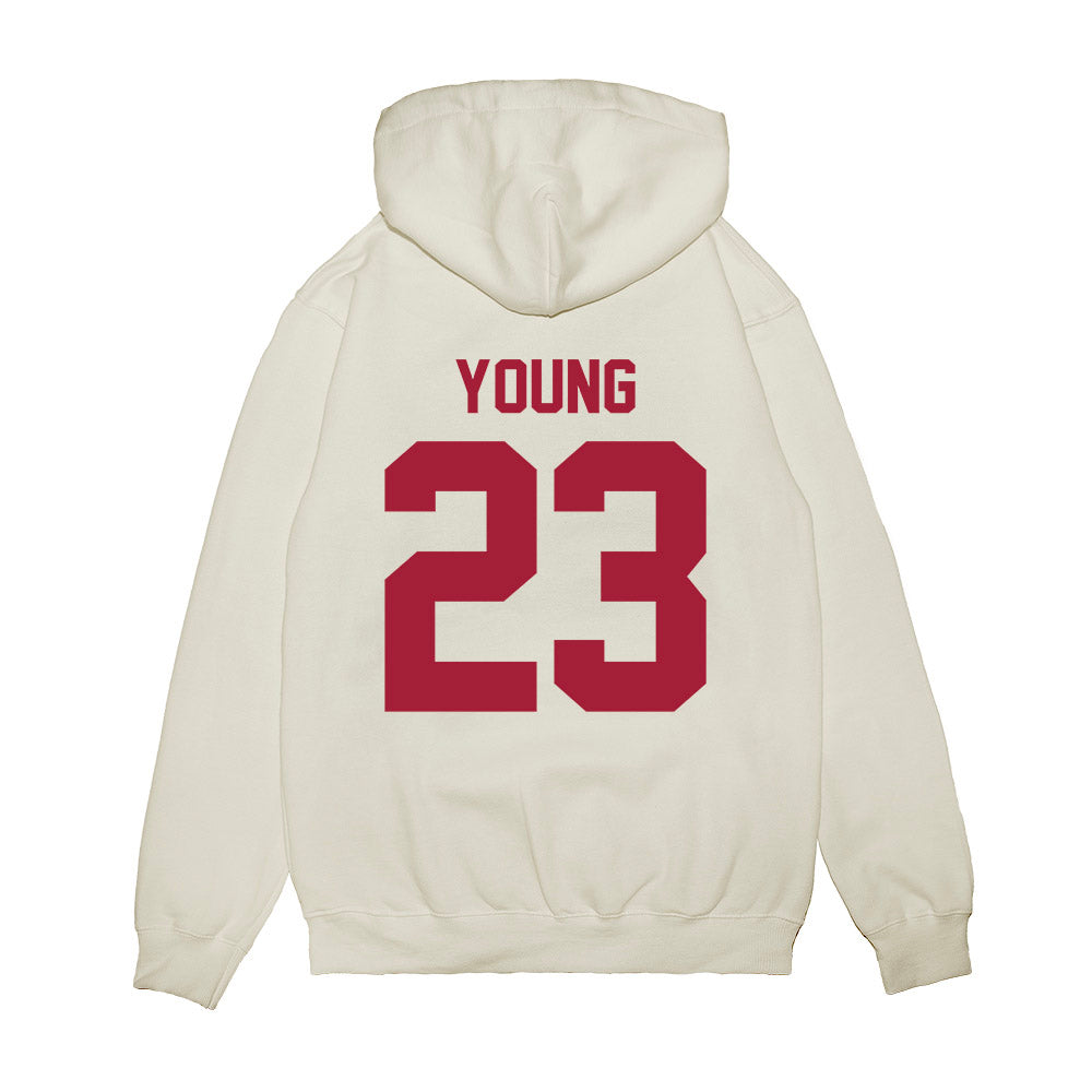 Arkansas - NCAA Football : Kevin Young - Vintage Helmet Premium Hooded Sweatshirt-1