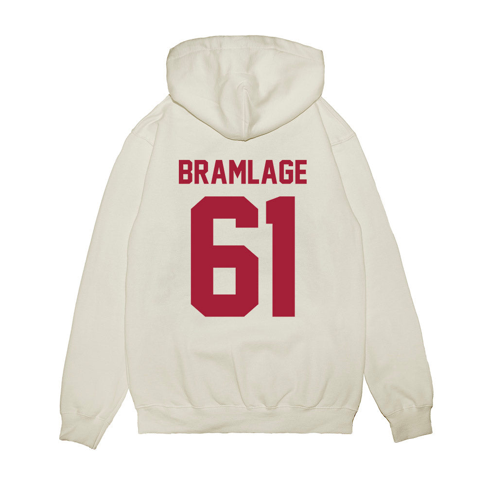 Arkansas - NCAA Football : Kaden Bramlage - Vintage Helmet Premium Hooded Sweatshirt-1