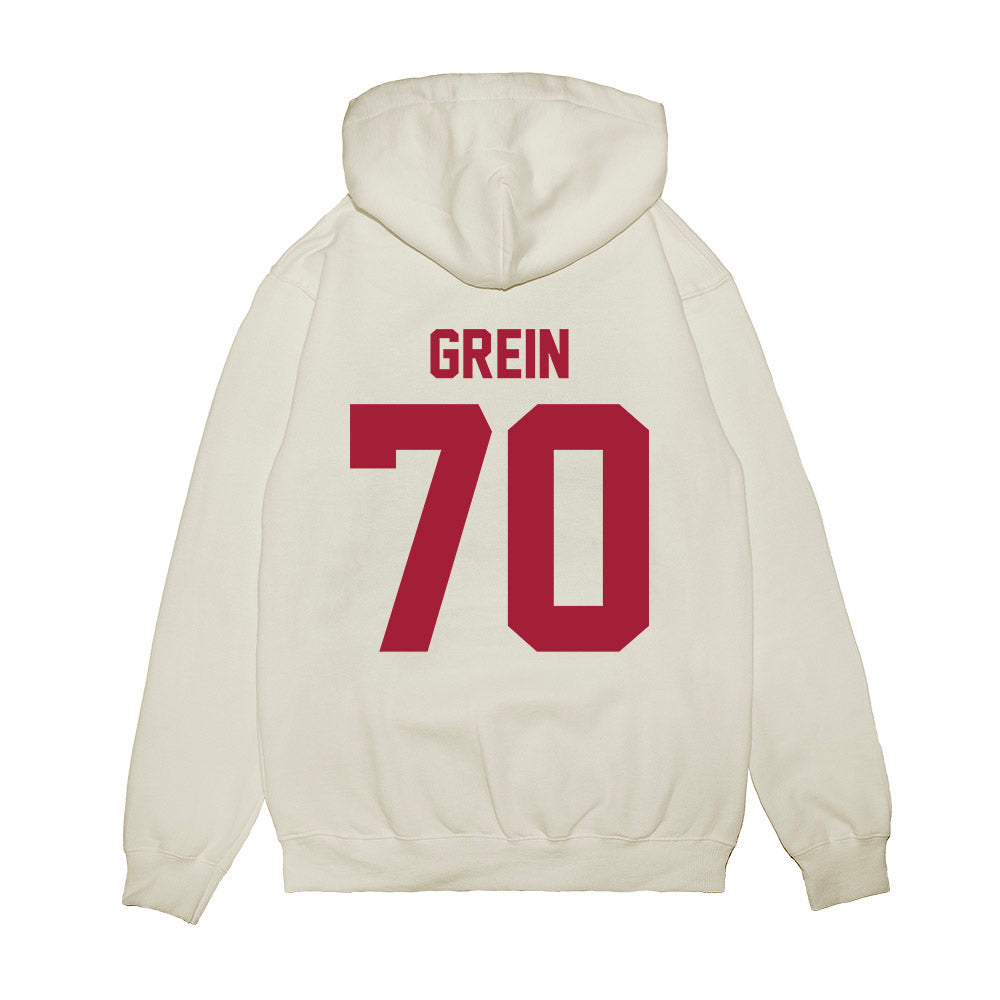 Arkansas - NCAA Football : Dan Grein - Vintage Helmet Premium Hooded Sweatshirt-1