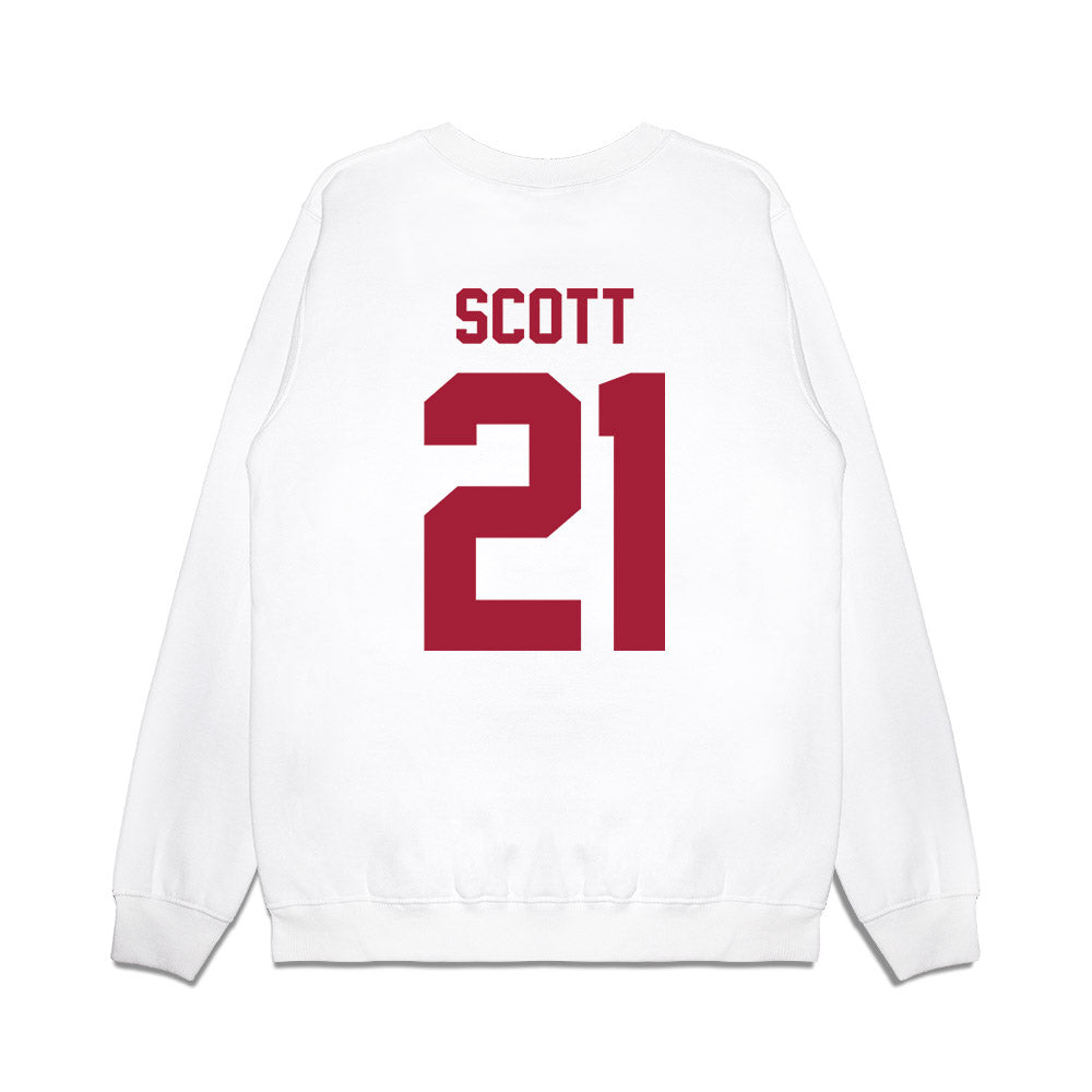Arkansas - NCAA Football : Tyler Scott - Vintage Helmet Premium Crewneck Sweatshirt-1