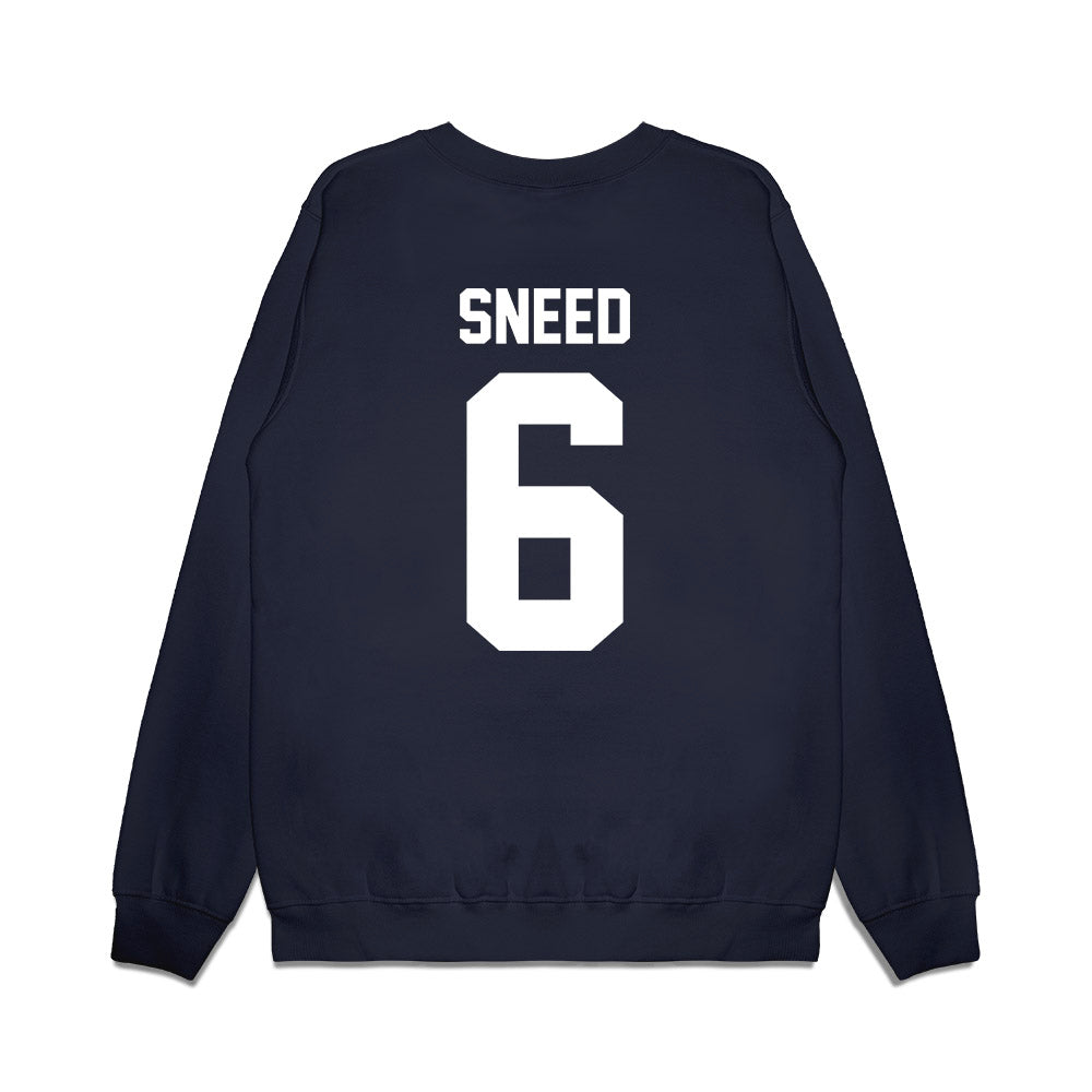 UNC - NCAA Football : Dayton Sneed - Vintage Helmet Premium Crewneck Sweatshirt-1