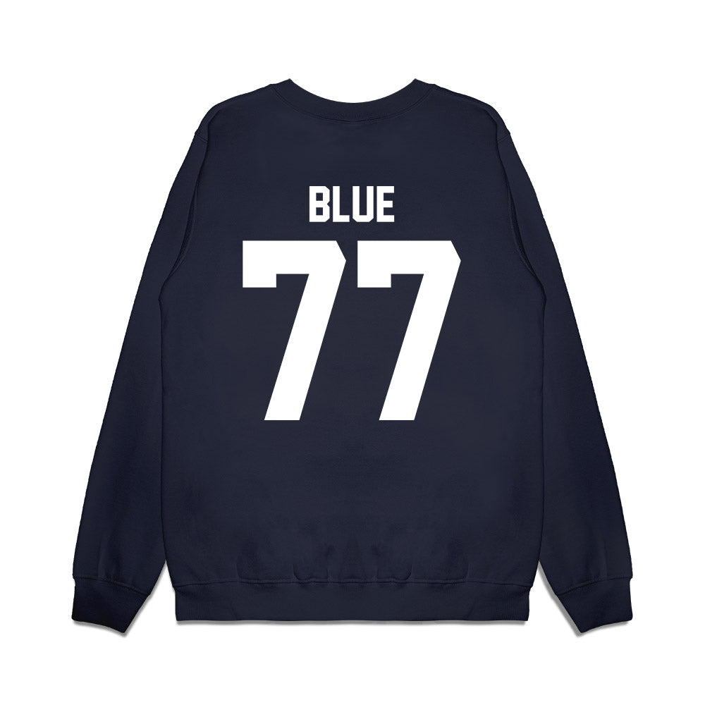 UNC - NCAA Football : Trey Blue - Vintage Helmet Premium Crewneck Sweatshirt-1