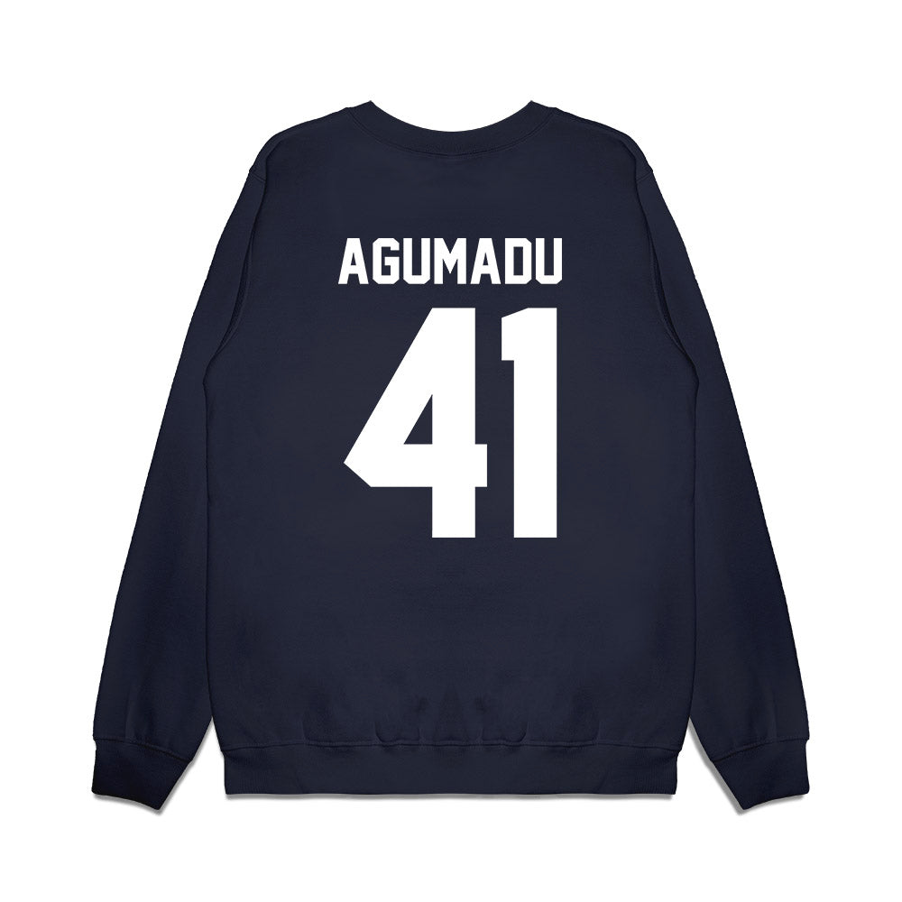 UNC - NCAA Football : Jonathan Agumadu - Vintage Helmet Premium Crewneck Sweatshirt-1