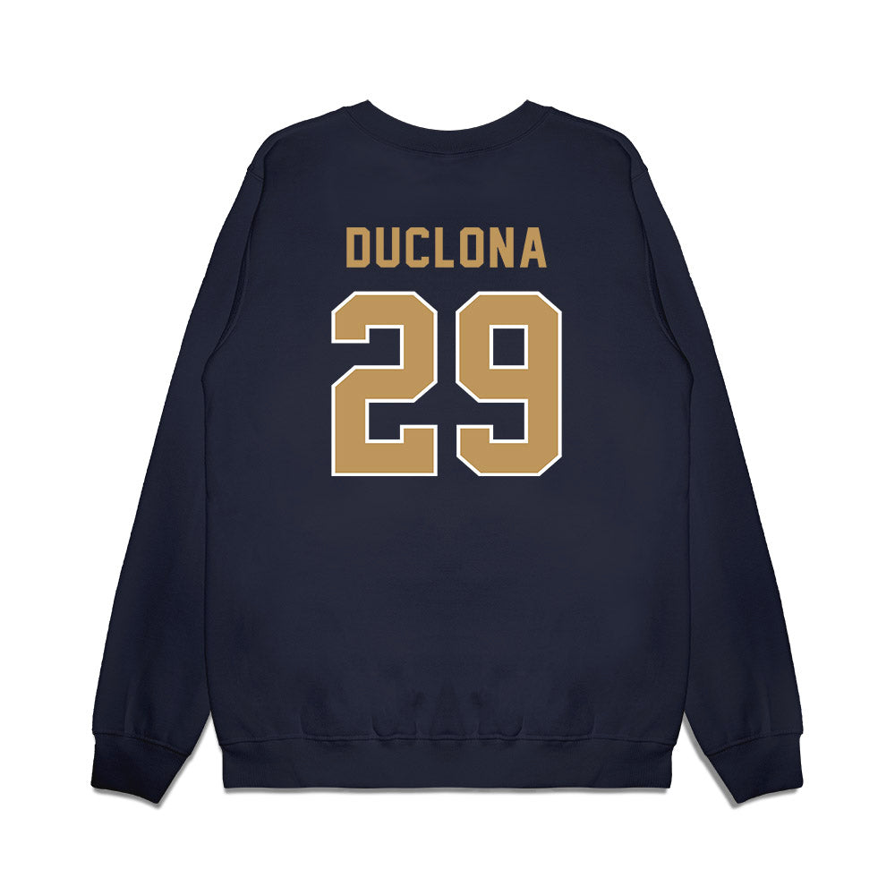 Georgia Tech - NCAA Football : Jonas Duclona - Vintage Helmet Premium Crewneck Sweatshirt-1