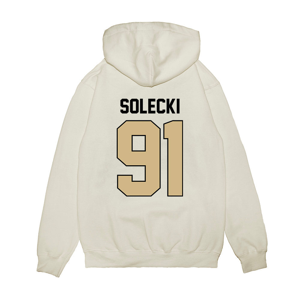 Purdue - NCAA Football : Aiden Solecki - Vintage Helmet Premium Hooded Sweatshirt-1