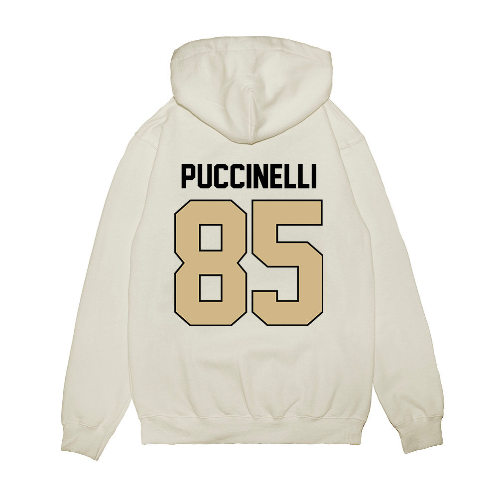 Purdue - NCAA Football : Luca Puccinelli - Vintage Helmet Premium Hooded Sweatshirt-1