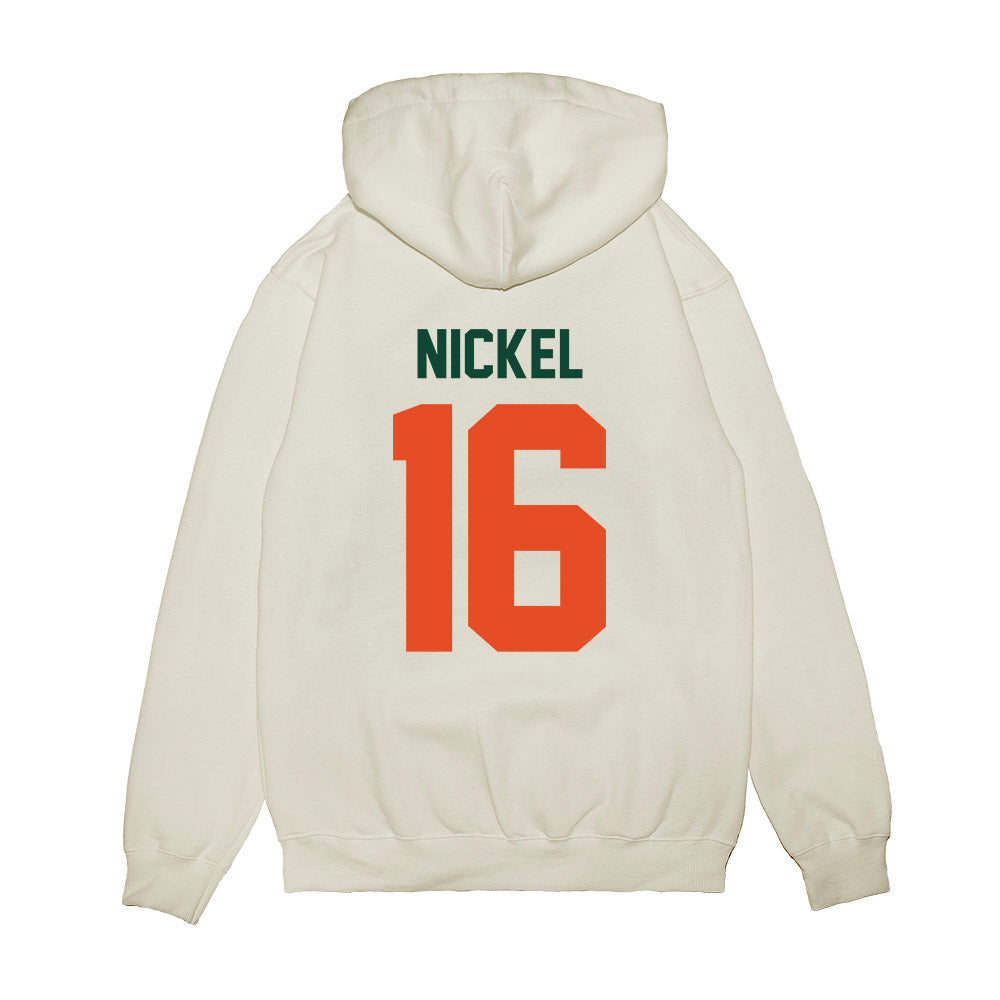 Miami - NCAA Football : Luke Nickel - Vintage Helmet Premium Hooded Sweatshirt-1