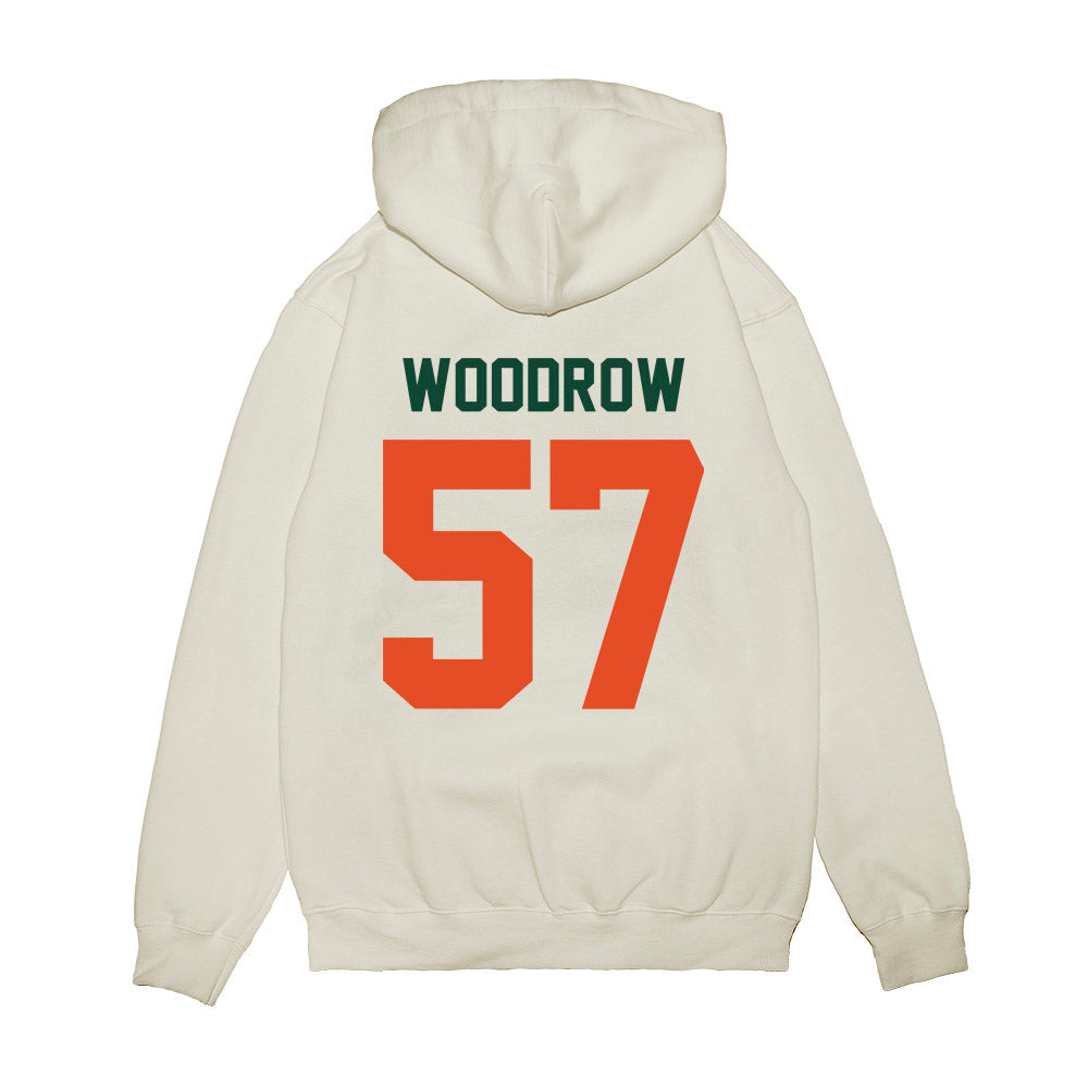 Miami - NCAA Football : Rhys Woodrow - Vintage Helmet Premium Hooded Sweatshirt-1