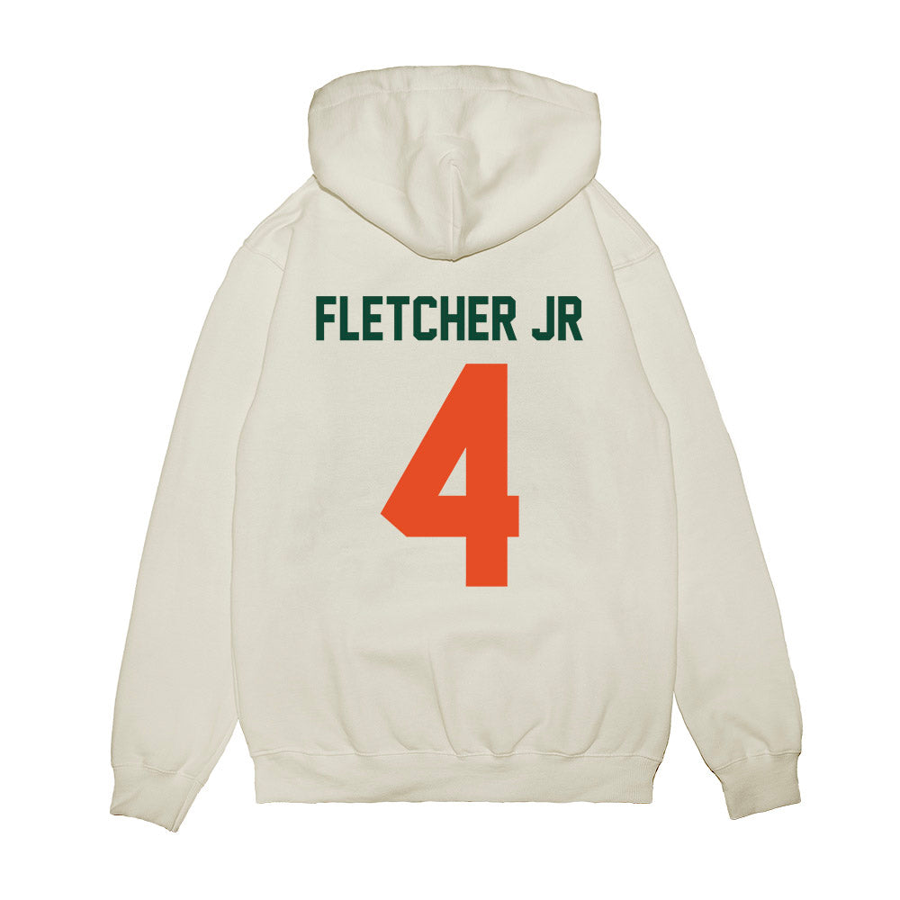 Miami - NCAA Football : Mark Fletcher Jr - Vintage Helmet Premium Hooded Sweatshirt-1