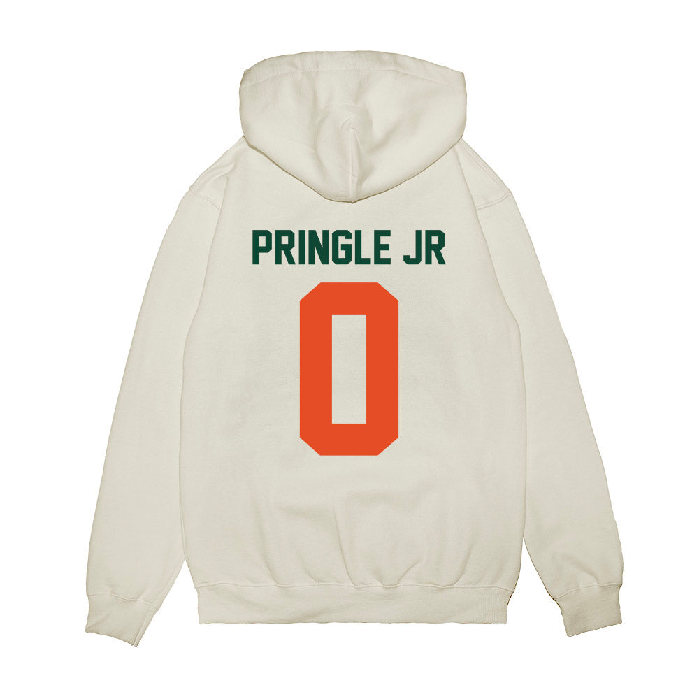Miami - NCAA Football : Girard Pringle Jr - Vintage Helmet Premium Hooded Sweatshirt-1
