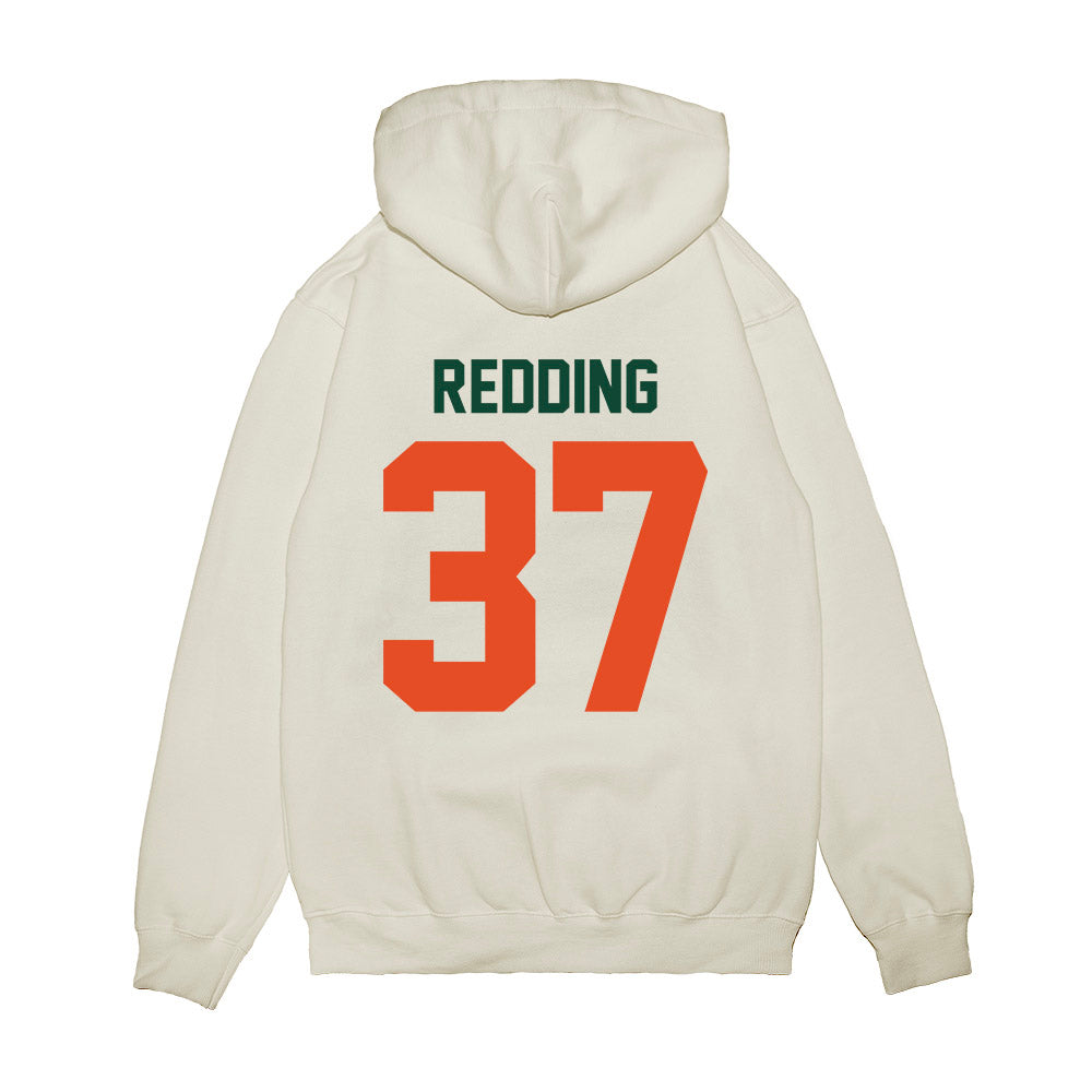 Miami - NCAA Football : Cortez Redding - Vintage Helmet Premium Hooded Sweatshirt-1