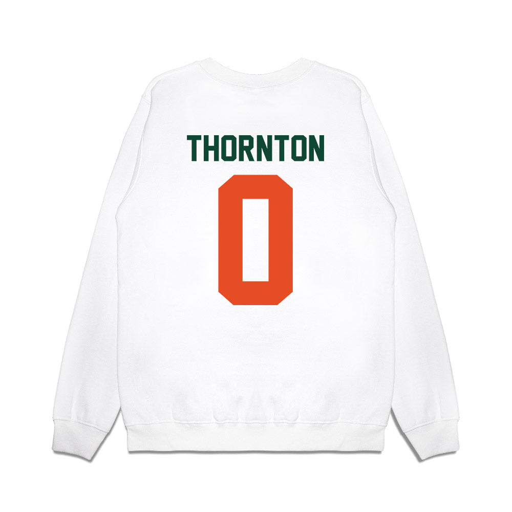 Miami - NCAA Football : Omar Thornton - Vintage Helmet Premium Crewneck Sweatshirt-1