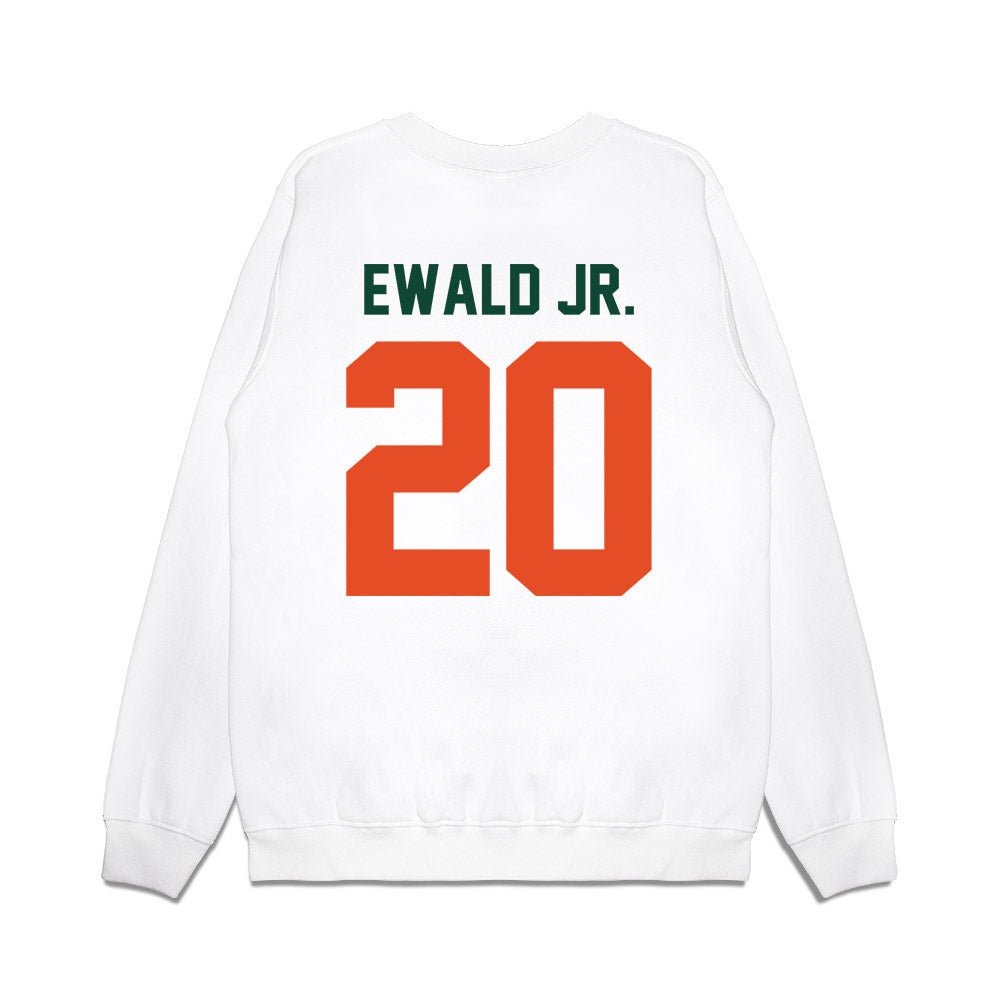 Miami - NCAA Football : Chris Ewald Jr. - Vintage Helmet Premium Crewneck Sweatshirt-1