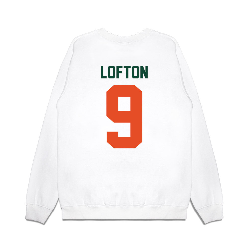 Miami - NCAA Football : Elija Lofton - Vintage Helmet Premium Crewneck Sweatshirt-1