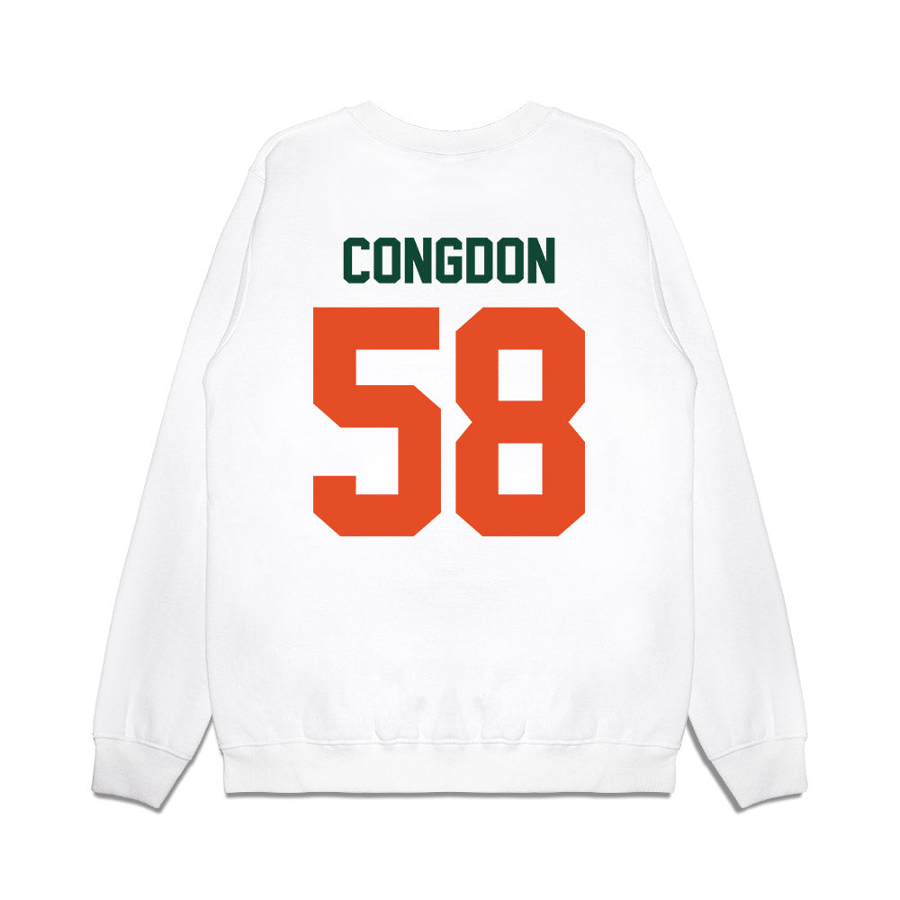 Miami - NCAA Football : Ben Congdon - Vintage Helmet Premium Crewneck Sweatshirt-1