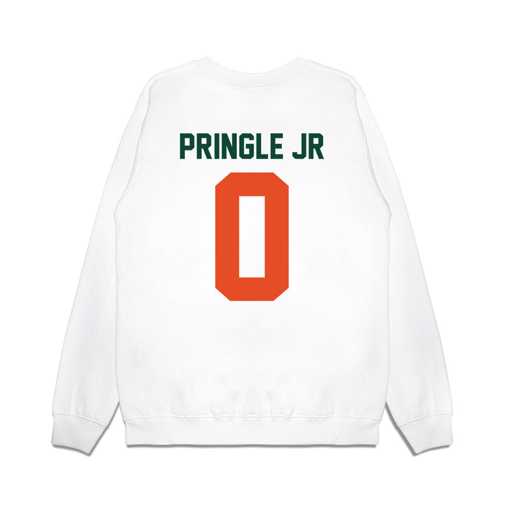 Miami - NCAA Football : Girard Pringle Jr - Vintage Helmet Premium Crewneck Sweatshirt-1